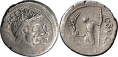 Ancient Roman and Byzantine Coins Julius Caesar. Denarius; Julius Caesar; Rome, 44 BC, moneyer L. Aemilius Buca, Denarius, 3.64g. Cr-480/8, Syd-1061, C-23 (10 Fr.), Sear Imperators-105. Obv: CAES[AR] 