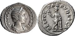 Ancient Roman and Byzantine Coins Julia Mamaea. Denarius; Julia Mamaea; Rome, 232-5 AD, Denarius, 2.63g. BM-483, RIC-335, C-17. Obv: IVLIA MA - MAEA AVG Bust draped r., wearing stephane. Rx: FELICI - 