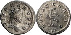 Ancient Roman and Byzantine Coins Carus, Divus. Antoninianus; Carus, Divus; Died 283 AD, Lugdunum, Antoninianus, 5.01g. RIC-29, Bastien Lyon-624 (18 spec.). Obv: DIVO CARO PIO Head radiate r. Rx: CONS