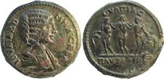 Ancient Roman and Byzantine Coins Julia Domna. AE 30; Julia Domna; Pautalia, Thrace, AE 30, 15.11g. Not in the standard references, Ruzicka, Staal on Three Graces coins, or Varbanov, though see Varban