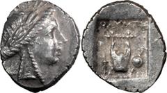 Ancient Coins Lycian League, Olympus. Achaean League Hemidrachm, ex BCD; Lycian League, Olympus; c. 168-78 BC, Hemidrachm, 2.68g. Troxell-51.2a. Obv: Laureate head of Apollo r. Rx: Lyre; ?????? above,