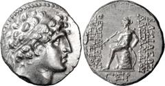 Ancient Coins Syria, Alexander I, 152-145 BC. Drachm; Syria, Alexander I, 152-145 BC; S.E. 163 = 150/149 BC, Drachm, 3.98g. SC-1783.3. Obv: Diademed head of Alexander I. Rx: ??S???OS ?????????? in two