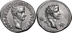 Ancient Coins Caligula. Denarius; Caligula; 37-41 AD, Lugdunum, 37 AD, Denarius, 3.82g. BM-4, Paris-3, C-11 (12 Fr.), RIC-2. Obv: C CAESAR AVG GERM P M TR POT COS Bare head of Caligula r. Rx: No legen