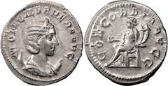 Ancient Coins Otacilia Severa, Wife of Philip I. Antoninianus; Otacilia Severa, Wife of Philip I; Antoninianus, Rome, 246-7 AD, 4.00g. RIC-125c, C-4. Obv: M OTACIL SEVERA AVG Bust draped r., wearing s