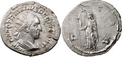Ancient Coins Trajan Decius. Antoninianus; Trajan Decius; 249-251 AD, Rome, Antoninianus, 4.37g. RIC-12b, C-16. Obv: IMP C M Q TRAIANVS DECIVS AVG Bust radiate, cuirassed r. Rx: D - ACIA Dacia standin