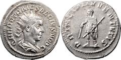Ancient Coins Herennius Etruscus as Caesar. Antoninianus; Herennius Etruscus as Caesar; 250-251 AD, Rome, Antoninianus, 3.66g. RIC-147c (S), C-26 (C). Obv: Q HER ETR MES DECIVS NOB C Radiate, draped b