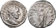 Ancient Coins Trebonianus Gallus. Antoninianus; Trebonianus Gallus; 251-253 AD, Rome, Antoninianus, 3.13g. RIC-34A, C-41, Cunetio-362 (4 spec.). Obv: IMP CAE C VIB TREB GALLVS AVG Bust radiate, draped