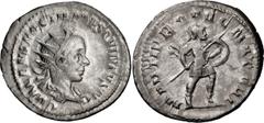 Ancient Coins Hostilian as Caesar. Antoninianus; Hostilian as Caesar; 250-251 AD, Rome, Antoninianus, 3.46g. RIC-177b (S), C-15 (4 Fr.). Obv: C VALENS HOSTIL MES QVINTVS N C Bust radiate, draped r. Rx