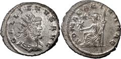 Ancient Coins Gallienus. Antoninianus; Gallienus; 253-268 AD, Antioch, Antoninianus, 3.64g. Göbl-1613g (19 spec.), RIC-655, C-919. Obv: GALLIENVS AVG Bust radiate, draped, cuirassed r. Rx: ROMAE AETER
