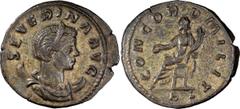Ancient Coins Severina. Antoninianus; Severina; Lugdunum, Antoninianus, 4.05g. C-5, RIC-1, Göbl-4b2 (10 spec.), Paris-3 var. Obv: SEVERINA AVG Bust draped r. on crescent, wearing stephane. Rx: CONCORD