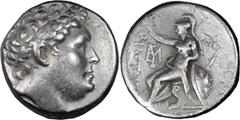 Greek Silver Pergamum, Attalus I. Tetradrachm; Pergamum, Attalus I; 241-197 BC, Tetradrachm, 16.82g. Westermark-V.XCVII. Obv: Head of Philetaerus r., wearing laurel wreath entwined with diadem. Rx: FI