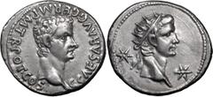 Roman Imperial Caligula. Denarius; Caligula; 37-41 AD, Lugdunum, 37 AD, Denarius, 3.82g. BM-4, Paris-3, C-11 (12 Fr.), RIC-2. Obv: C CAESAR AVG GERM P M TR POT COS Bare head of Caligula r. Rx: No lege