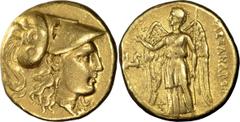 Ancient Greek Macedonia, Alexander III The Great. Stater; Macedonia, Alexander III The Great; 336-323 BC. Lampsacus, Lifetime Issue, c. 328-323 BC, Stater, 8.47g. Price-1358. Obv: Head of Athena r., w