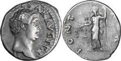 Roman Imperial Otho. Denarius; Otho; 69 AD, Rome, Denarius, 3.45g. BM-6, Paris-22, C-9 (12 Fr.), RIC-19 (R2). Obv: [IMP OTHO CA]ESAR AVG TR P Head bare r. Rx: PONT - [MAX] Aequitas standing l. holding