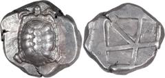 Ancient Greek Aegina, Land tortoise. Stater; Aegina, Land tortoise; 404-340 BC, Stater, 12.34g. Sear-2603, Milbank-Pl. II #12.Of the early land turtles, this is one of the finest we have handled. It i