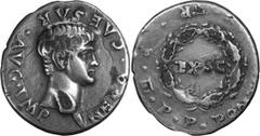 Roman Imperial Nero. Denarius; Nero; 54-68 AD, Rome, 57-8 AD, Fourrée Denarius, 3.00g. Imitating the official denarius BM-14 and RIC-12 (R2). Obv: NERO.CAESAR.AVG.IMP Head bare r. Rx: PONTIF.MAX.TR.P.