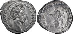 Roman Imperial Commodus. Denarius; Commodus; 177-192 AD, Rome, 184 AD, Denarius, 3.50g. BM-126, pl. 94.6; RSC-451a. Obv: M COMMODVS - ANTON AVG PIVS AVG Head laureate r. Rx: P M TR P VIIII IMP VI COS 