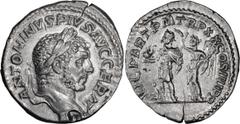Roman Imperial Caracalla. Denarius; Caracalla; 198-217 AD, Rome, 217 AD, Denarius, 3.19g. C-655 (Gréau Sale, 30 Fr.), BMC-200 note, RIC-299e. Obv: ANTONINVS PIVS AVG GERM Head laureate r. Rx: VIC PART