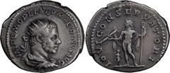 Roman Imperial Macrinus. Antoninianus; Macrinus; 217-218 AD, Rome, 217 AD, Antoninianus, 4.48g. BM-18, C-38 var. (12 Fr.), RIC-77. Obv: IMP C M OPEL SEV MACRINVS AVG Bust radiate, cuirassed r., seen f