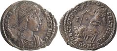Roman Imperial Constantius II. Centenionalis; Constantius II; 337-361 AD, Constantinople, Centenionalis, 4.46g. Cf. RIC-79 (S), officina Z=7. Obv: D N CONSTAN - TIVS P F AVG Pearl-diademed, draped, cu
