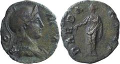 Roman Imperial Anonymous Mines Coin. Semis; Anonymous Mines Coin; Rome, Period of Trajan-Marcus Aurelius (98-180 AD), Semis, 2.40g. BM (Hadrian)-1857, C (Hadrian)-1514 (30 Fr.). Obv: RO - MA Bust of R