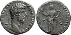 Roman Imperial Lucius Verus. 40-as; Lucius Verus; 161-169 AD, Rome, 165 AD, As, 11.40g. BM-1269, RIC-1417, C-120. Obv: L - VERVS AVG - ARMENIACVS Head laureate r. Rx: [LIBERAL] - AVG TR P VI IMP II CO
