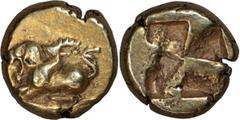 Ancient Greek Mysia, Cyzicus. 1/12 Stater or Hemihekte; Mysia, Cyzicus; c. 550-500 BC, EL Hemihekte (1/12 Stater), 1.33g. Unpublished in the standard references; a similar piece appeared in NFA XX, 10