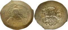 Byzantine Michael VII. AR Histamenon Nomisma; Michael VII; 1071-1078. Constantinople, EL Histamenon Nomisma, 4.39g. Berk-328, Sear-1868. Obv: IC - XC across field, Facing bust of Christ wearing halo d