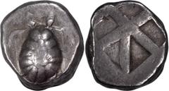 Ancient Greek Attica, Aegina. Stater; Attica, Aegina; 445-431 BC, Stater, 12.29g. SNG-Dewing 1685. Obv: Turtle. Rx: Square incuse.High relief. VF