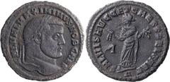 Roman Imperial Maximinus II as Caesar, Mule with Reverse Intended for Galerius as Augustus. Follis; Maximinus II as Caesar, Mule with Reverse Intended for Galerius as Augustus; 305-308 AD, Carthage, 3