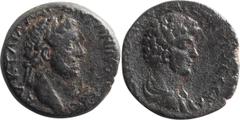 Roman Provincial Antoninus Pius and Marcus Aurelius. AE 32; Antoninus Pius and Marcus Aurelius; Koinon of Cyprus, AE 32, 27.59g. Sear-1523. Obv: AV K T AI? A[?P A]NTONINOC CEB E Laureate head of Anton