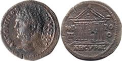 Roman Provincial Caracalla. AE 30; Caracalla; 198-217 AD, Ancyra, Galatia, AE 30, 16.10g. SNG Aulock-6158 (same dies). Obv: Laureate bust of Caracalla l. Rx: Octastyle temple. Very rare; one on Coin A
