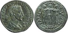 Roman Provincial Maximinus I Thrax. AE 37; Maximinus I Thrax; 235-238 AD, Tarsus, Cilicia, AE 37, 24.51g. SNG Paris-1605 and 1606 (same dies). Obv: AVT K G IOV MA?IMEINOC CE around, ? - ? across field