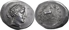 Ancient Greek Aeolis, Cyme. Tetradrachm; Aeolis, Cyme; Magistrate Metrophanes, c. 150 BC, Tetradrachm, 16.94g. Oakley, Tetradrachms of Kyme, Museum Notes 27, 1982, p. 5 (Metrophanes the earliest magis