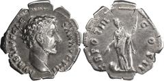 Roman Imperial Marcus Aurelius as Caesar. Denarius; Marcus Aurelius as Caesar; 139-161 AD, Rome, c. 149 AD, Denarius, 2.51g. BM-698, C-628 corr., RIC-446. Obv: AVRELIVS CAE - SAR AVG PII F Head bare r