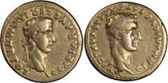 Roman Imperial Caligula and Germanicus. Aureus; Caligula and Germanicus; 37-41 AD, Lugdunum, 37-8 AD, Aureus, 7.57g. BM-18, Paris-27, C-1 (200 Fr.), RIC-17 (R2), Calicó-321. Obv: C CAESAR AVG GERM P M