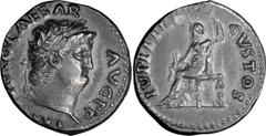 Roman Imperial Nero. Denarius; Nero; 54-68 AD, Rome, c. 67-8 AD, Denarius, 3.33g. BM-80 pl. 39.23; Paris-239 pl. XLII; C-123 (3 Fr.). Obv: IM[P NER]O CAESAR - AVG P P Head laureate r. Rx: IVPP[IT]ER -