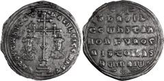Byzantine Basil II and Constantine VIII. Miliaresion; Basil II and Constantine VIII; Constantinople, 976-1025 AD, Miliaresion, 3.03g. Sear-1810. Obv: Eh TOVTW hICAT\' - bASILEI C CWhST\' Cross crossle