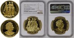 J. Modern Commemorative Gold St. Helena 2021 Gold 5 Pounds The Three Graces "Pattern" Proof NGC PF 70 ULTRA CAMEO #5984724-016 (AGW=1.5460 oz.) PF 70 ULTRA CAMEO | UNITED KINGDOM. ST. HELENA. Elizabet