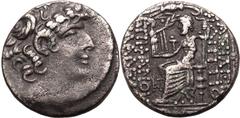 Ancient Greece About Very Fine; deep cabinet tone | ANCIENT GREECE. SELEUKID KINGDOM. Philip I 'Philadelphos'. Silver tetradrachm, 47/6 BC. Antioch. Posthumous Proconsular issue, struck under Sextus J