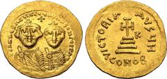 H. Byzantine Empire About Extremely Fine; a bright and lustrous example | BYZANTINE EMPIRE. Heraclius. Gold solidus, AD 626-629. Constantinople. Obv: ∂∂ NN ҺЄRACLIЧS ЄƮ ҺЄRA CONST PP AVG, facing bust 