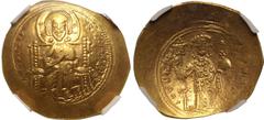 H. Byzantine Empire AU Strike: 4/5 Surface: 4/5 | BYZANTINE EMPIRE. Constantine X 'Ducas'. Gold histamenon nomisma, AD 1059-1067. Constantinople. Obv: + IҺI XIΓ RЄX RЄINANTҺIM, Christ Pantokrator enth