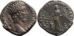 Roman Empire Good Very Fine; struck from weak rev. die, a strong portrait and with a beautiful glossy patina, probably the best example of this very rare coin to come to auction | ROMAN EMPIRE. Commod