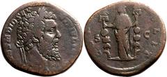 Roman Empire About Very Fine | ROMAN EMPIRE. Didius Julianus. Bronze sestertius, AD 193. Rome. Obv: IMP CAES M DID SEVER IVLIAN AVG, laureate head right. Rev: CONCORD MILIT, Concordia standing left, h