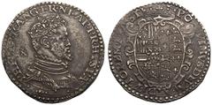 Italy Near Extremely Fine, usual areas of weakness | ITALIAN STATES. NAPLES. Filippo II di Spagna. Silver Mezzo Ducato, 1554-56. PHILIP • R • ANG • FR • NEAP • PR • HISPA •, crowned, draped and cuiras