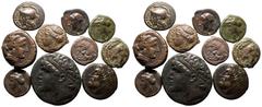 MAGNA GRAECIA. SICILY. Various Rulers. Bronze 10 x Various Denominations, circa 5th - 3rd centuries BC. About Very Fine - Good Very Fine. Weight: 53.11 g.
