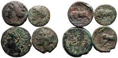 MAGNA GRAECIA. SICILY, SYRACUSE. Various Rulers. Bronze 4 x Various Denominations, circa 5th - 3rd centuries BC. About Very Fine. From the Ion Collection. Weight: 23.60 g.