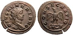 ROMAN EMPIRE. Divus Numerian. Billon Antoninianus, AD 283-285. Rome. Issued under Carinus. Obv: DIVO NVMERIANO, radiate head right. Rev: CONSECRATIO, eagle standing facing, with wings spread and head 