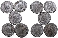 ROMAN PROVINCIAL. SELEUCIS AND PIERIA, ANTIOCH. Philip I and Gordian III. Billon 5 x Tetradrachms, AD 238-249. Good Very Fine - Extremely Fine. Weight: 63.88 g.