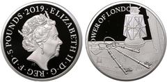 UNITED KINGDOM. Elizabeth II, 1952-2022. Silver 5 Pounds, 2019. Royal Mint. Proof Piedfort. Part of the Tower of London Collection coin series by the Royal Mint, featuring some of the stories and cere